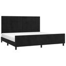 vidaXL fekete bársony ágykeret matrac nélkül 200 x 200 cm