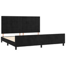 vidaXL fekete bársony ágykeret matrac nélkül 200 x 200 cm
