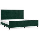 vidaXL sötétzöld bársony ágykeret matrac nélkül 200x200 cm