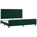 vidaXL sötétzöld bársony ágykeret matrac nélkül 200x200 cm