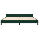 vidaXL sötétzöld bársony ágykeret matrac nélkül 200x200 cm