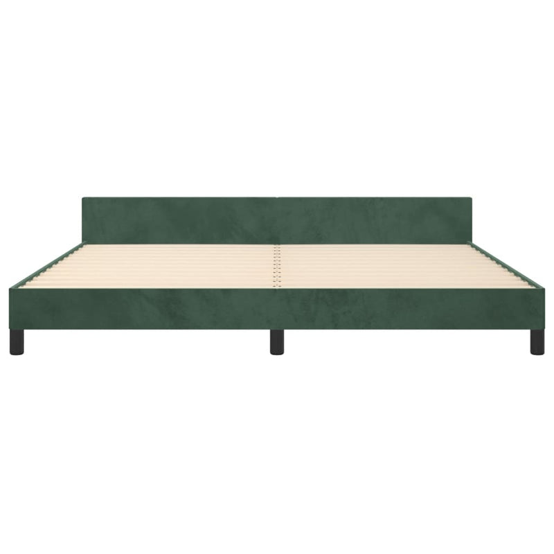 vidaXL sötétzöld bársony ágykeret matrac nélkül 200x200 cm