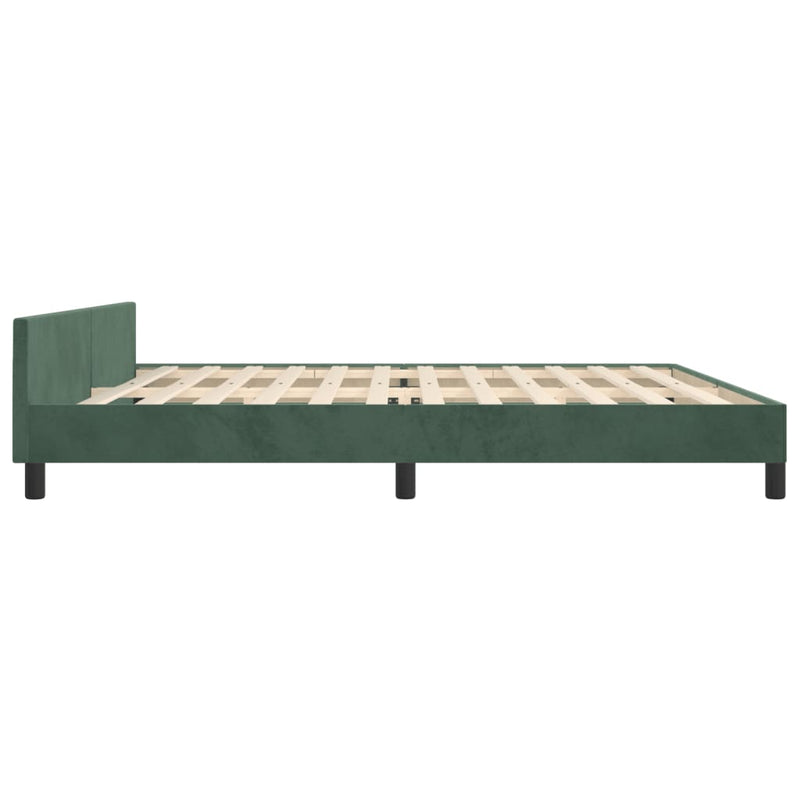 vidaXL sötétzöld bársony ágykeret matrac nélkül 200x200 cm