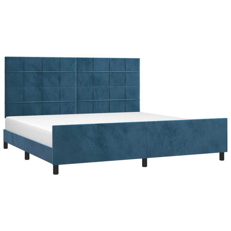 vidaXL sötétkék bársony ágykeret matrac nélkül 200x200 cm
