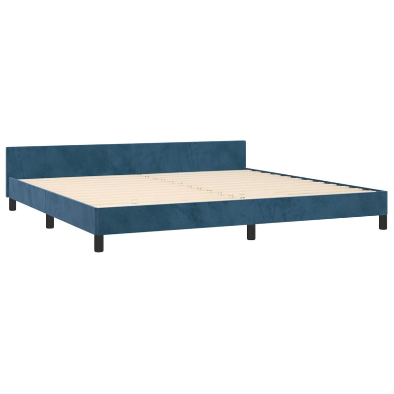 vidaXL sötétkék bársony ágykeret matrac nélkül 200x200 cm