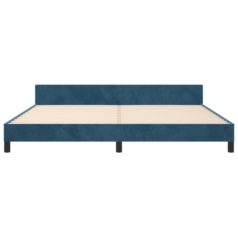 vidaXL sötétkék bársony ágykeret matrac nélkül 200x200 cm