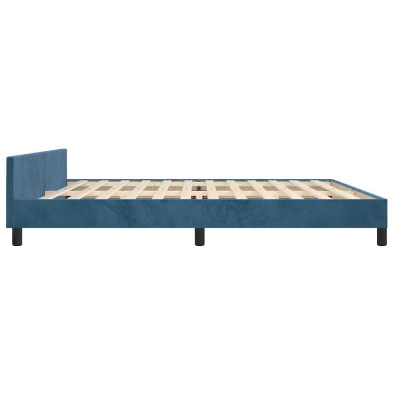 vidaXL sötétkék bársony ágykeret matrac nélkül 200x200 cm