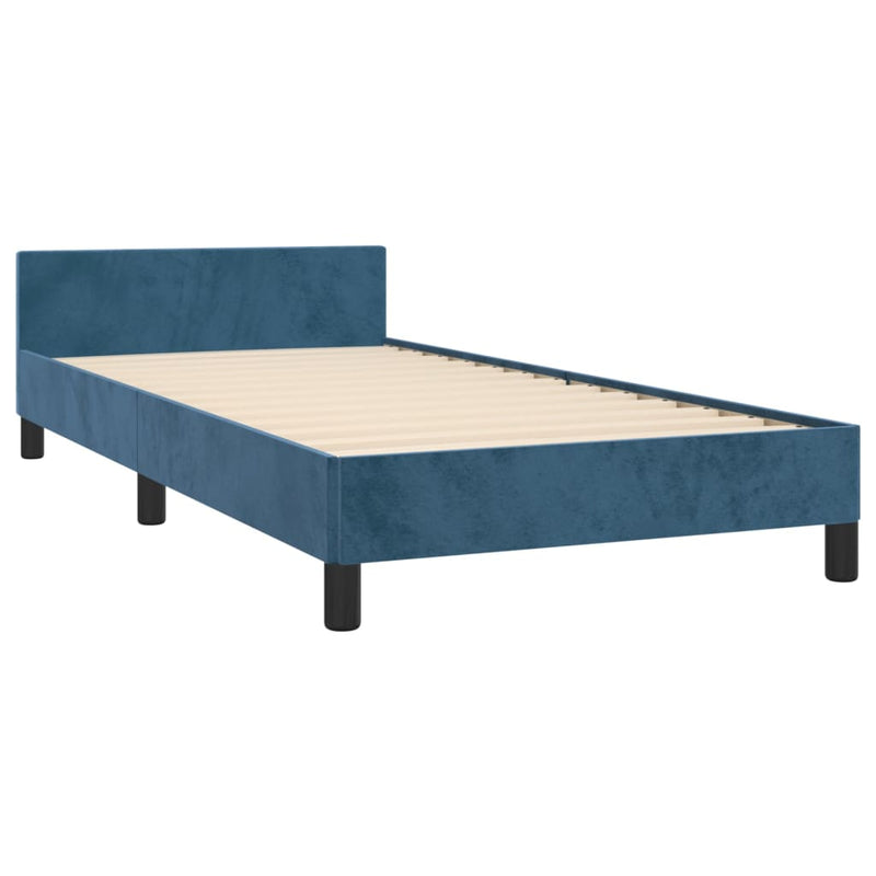 vidaXL sötétkék bársony ágykeret matrac nélkül 80 x 200 cm
