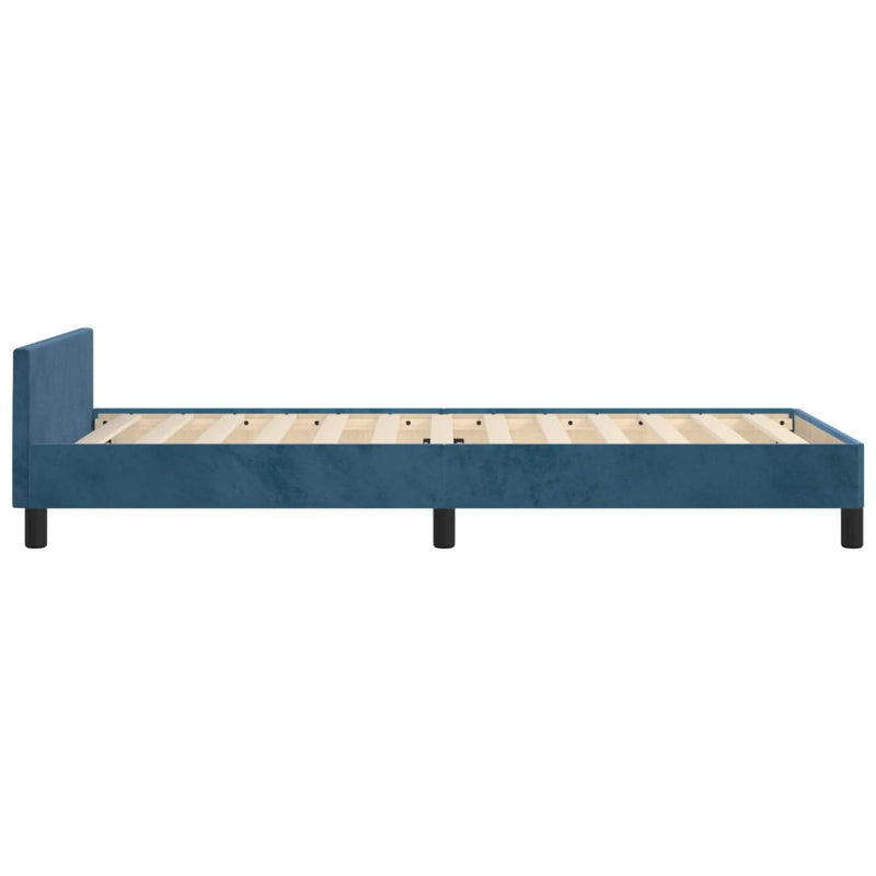 vidaXL sötétkék bársony ágykeret matrac nélkül 80 x 200 cm