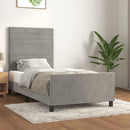 vidaXL világosszürke bársony ágykeret matrac nélkül 90x190 cm
