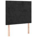 vidaXL fekete bársony ágykeret fejtámlával 90x200 cm