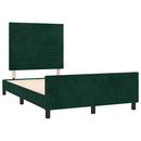 vidaXL sötétzöld bársony ágykeret matrac nélkül 120 x 200 cm