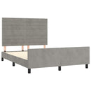 vidaXL világosszürke bársony ágykeret matrac nélkül 140 x 190 cm