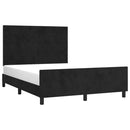 vidaXL fekete bársony ágykeret matrac nélkül 140 x 190 cm