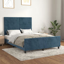 vidaXL sötétkék bársony ágykeret matrac nélkül 140 x 190 cm