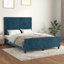 vidaXL sötétkék bársony ágykeret matrac nélkül 140 x 190 cm