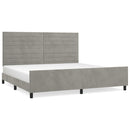 vidaXL világosszürke bársony ágykeret matrac nélkül 200 x 200 cm