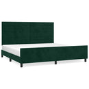vidaXL sötétzöld bársony ágykeret matrac nélkül 200x200 cm