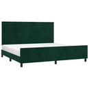 vidaXL sötétzöld bársony ágykeret matrac nélkül 200x200 cm