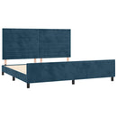 vidaXL sötétkék bársony ágykeret matrac nélkül 200x200 cm