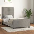 vidaXL világosszürke bársony ágykeret matrac nélkül 90x190 cm