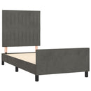 vidaXL sötétszürke bársony ágykeret matrac nélkül 90x190 cm