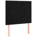 vidaXL fekete bársony ágykeret fejtámlával 90x190 cm
