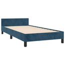 vidaXL sötétkék bársony ágykeret matrac nélkül 90x190 cm
