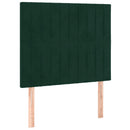 vidaXL sötétzöld bársony ágykeret matrac nélkül 90x200 cm