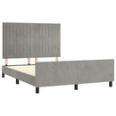 vidaXL világosszürke bársony ágykeret matrac nélkül 140 x 190 cm