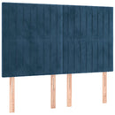 vidaXL sötétkék bársony ágykeret matrac nélkül 140 x 190 cm
