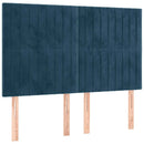 vidaXL sötétkék bársony ágykeret matrac nélkül 140 x 190 cm