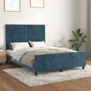 vidaXL sötétkék bársony ágykeret matrac nélkül 140 x 190 cm