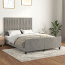 vidaXL világosszürke bársony ágykeret matrac nélkül 140x200 cm