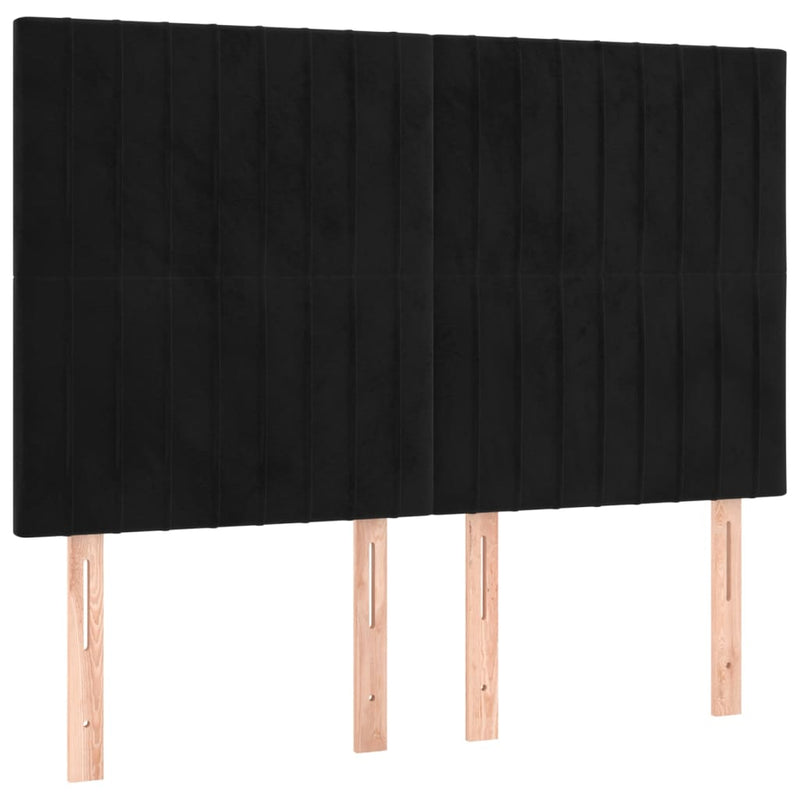 vidaXL fekete bársony ágykeret matrac nélkül 140x200 cm