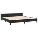 vidaXL fekete bársony ágykeret fejtámlával 180 x 200 cm