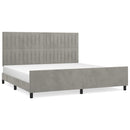 vidaXL világosszürke bársony ágykeret matrac nélkül 200 x 200 cm