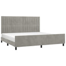 vidaXL világosszürke bársony ágykeret matrac nélkül 200 x 200 cm