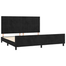 vidaXL fekete bársony ágykeret matrac nélkül 200 x 200 cm