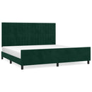 vidaXL sötétzöld bársony ágykeret matrac nélkül 200x200 cm
