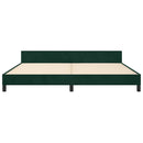 vidaXL sötétzöld bársony ágykeret matrac nélkül 200x200 cm