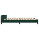 vidaXL sötétzöld bársony ágykeret matrac nélkül 200x200 cm