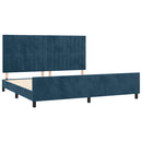 vidaXL sötétkék bársony ágykeret matrac nélkül 200x200 cm