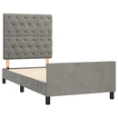 vidaXL világosszürke bársony ágykeret matrac nélkül 80x200 cm