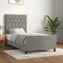 vidaXL világosszürke bársony ágykeret matrac nélkül 80x200 cm