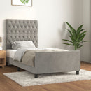 vidaXL világosszürke bársony ágykeret matrac nélkül 90x190 cm