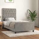 vidaXL világosszürke bársony ágykeret matrac nélkül 90x190 cm