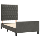 vidaXL sötétszürke bársony ágykeret matrac nélkül 90x190 cm