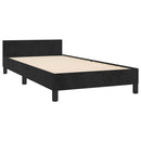 vidaXL fekete bársony ágykeret fejtámlával 90x190 cm
