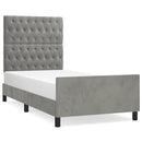 vidaXL világosszürke bársony ágykeret matrac nélkül 90x200 cm